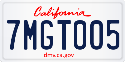 CA license plate 7MGT005
