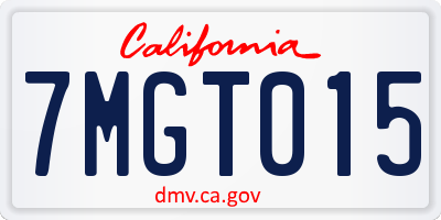 CA license plate 7MGT015