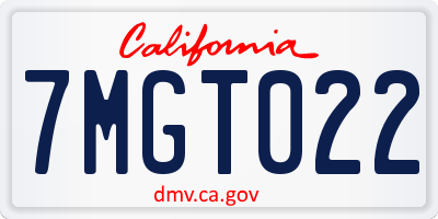 CA license plate 7MGT022