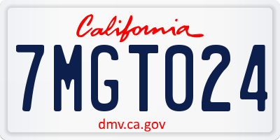 CA license plate 7MGT024