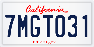 CA license plate 7MGT031