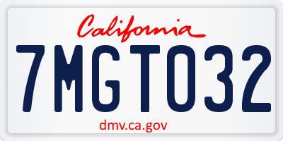 CA license plate 7MGT032