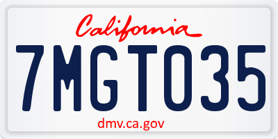 CA license plate 7MGT035