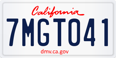 CA license plate 7MGT041