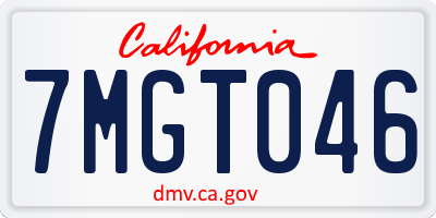 CA license plate 7MGT046