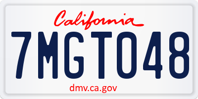 CA license plate 7MGT048