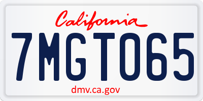 CA license plate 7MGT065