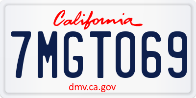 CA license plate 7MGT069