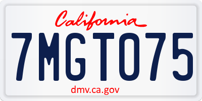 CA license plate 7MGT075