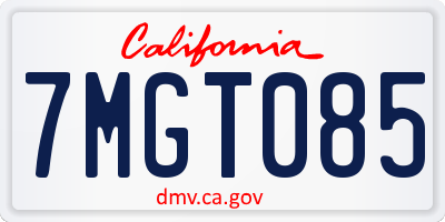 CA license plate 7MGT085