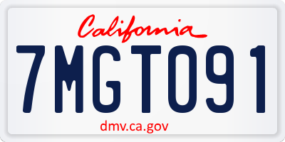 CA license plate 7MGT091