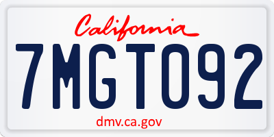 CA license plate 7MGT092