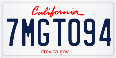 CA license plate 7MGT094