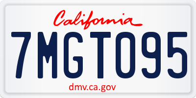 CA license plate 7MGT095