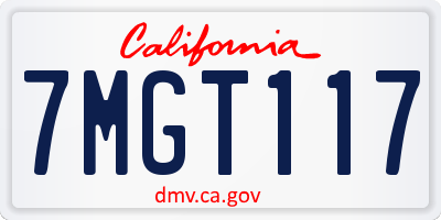 CA license plate 7MGT117