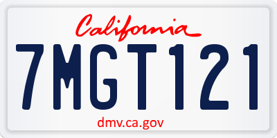 CA license plate 7MGT121