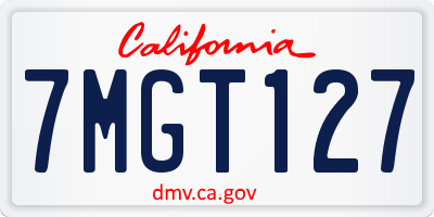 CA license plate 7MGT127