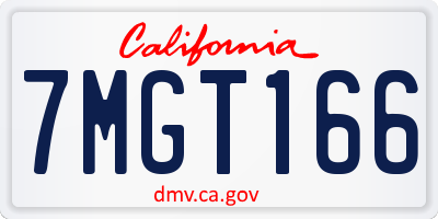 CA license plate 7MGT166