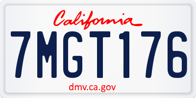 CA license plate 7MGT176
