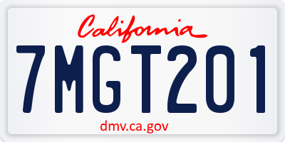CA license plate 7MGT201
