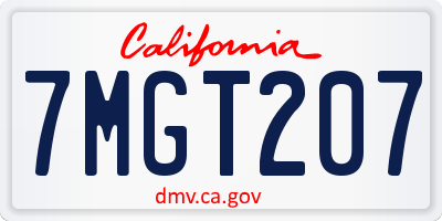 CA license plate 7MGT207