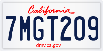 CA license plate 7MGT209