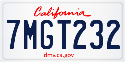 CA license plate 7MGT232
