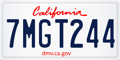 CA license plate 7MGT244