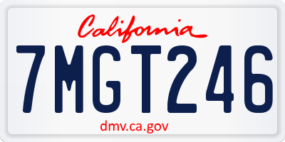 CA license plate 7MGT246