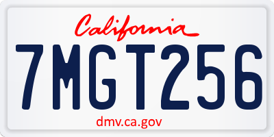 CA license plate 7MGT256