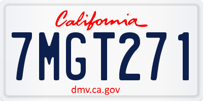CA license plate 7MGT271