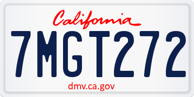 CA license plate 7MGT272