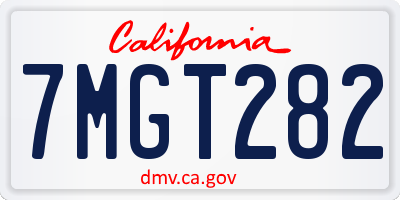 CA license plate 7MGT282