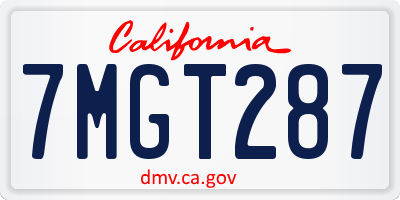 CA license plate 7MGT287