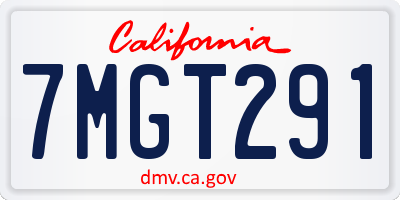 CA license plate 7MGT291