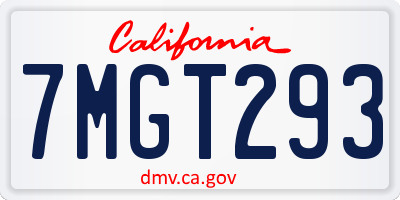 CA license plate 7MGT293