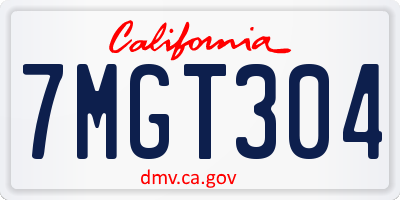 CA license plate 7MGT304