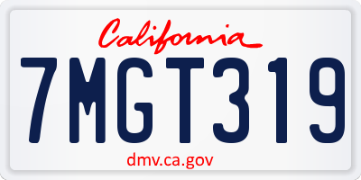 CA license plate 7MGT319