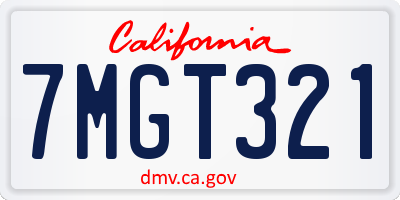 CA license plate 7MGT321
