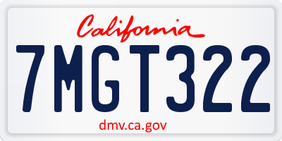 CA license plate 7MGT322