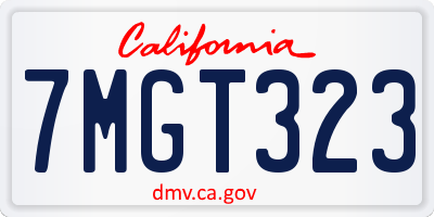 CA license plate 7MGT323