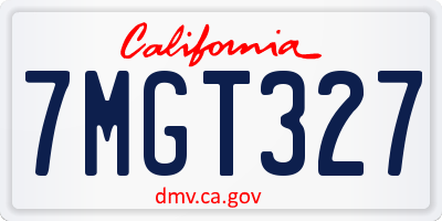 CA license plate 7MGT327
