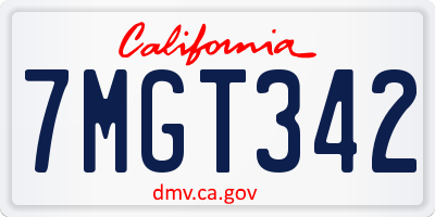 CA license plate 7MGT342