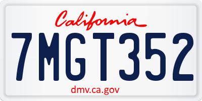 CA license plate 7MGT352