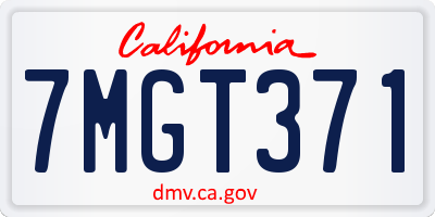 CA license plate 7MGT371