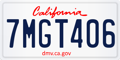 CA license plate 7MGT406