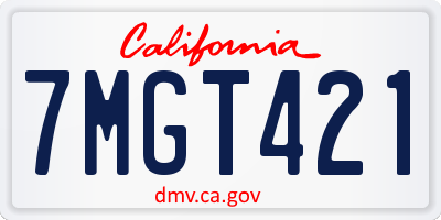 CA license plate 7MGT421