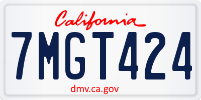 CA license plate 7MGT424