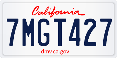 CA license plate 7MGT427