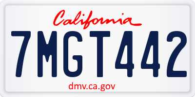 CA license plate 7MGT442